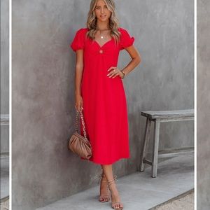 VICI Puff Sleeve Midi Dress Never Worn